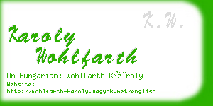 karoly wohlfarth business card